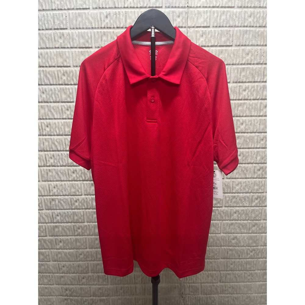 Athletic Works Mens Mesh Polo Shirt Brilliant Red XL 46-48 AW16100151108L NWT